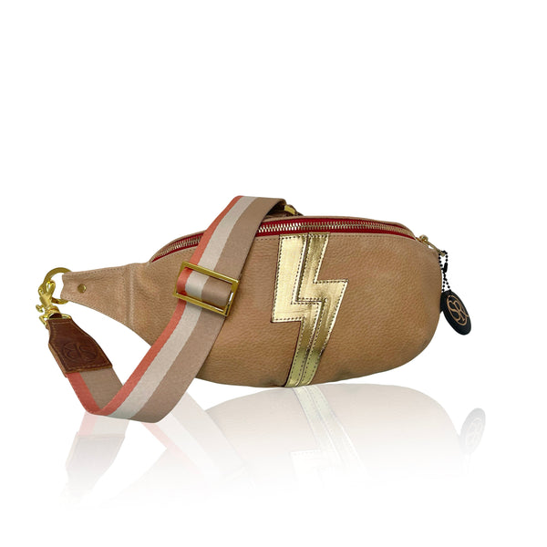 The “Jett” Bumbag Gold Bolt | Seam Reap - Luxury Handmade Leather Handbags, Purses & Totes