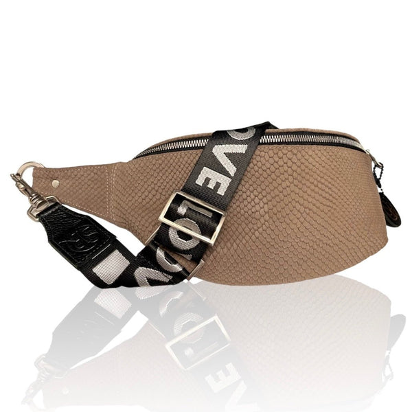 The “Jett” Bumbag Mauve Embossed | Seam Reap - Luxury Handmade Leather Handbags, Purses & Totes