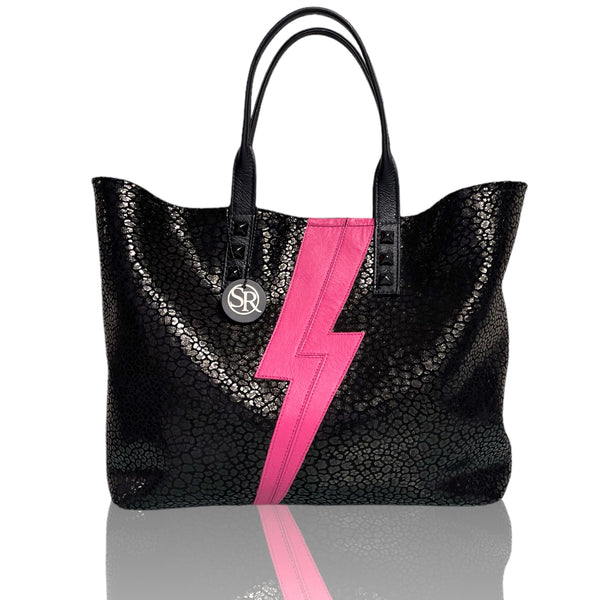 The “Mazzy” Tote Pink Bolt | Seam Reap - Luxury Handmade Leather Handbags, Purses & Totes