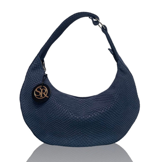The “Queen” Collection Embossed Blue | Seam Reap - Luxury Handmade Leather Handbags, Purses & Totes