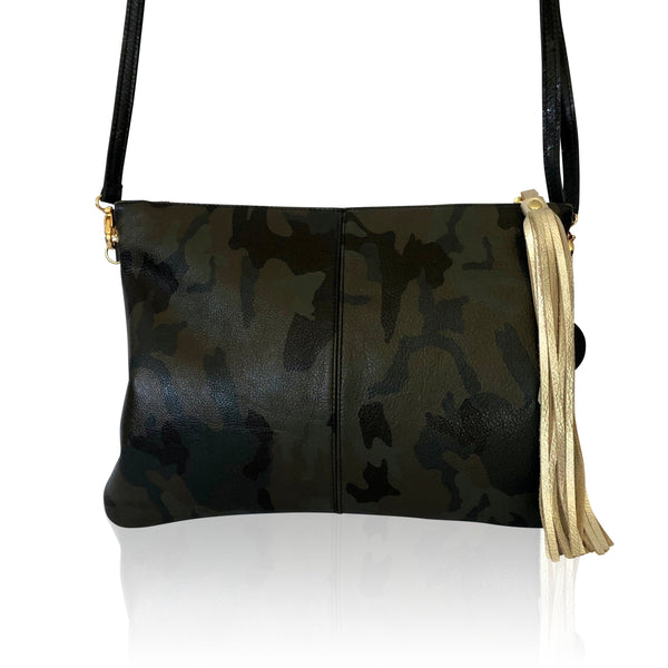 The “Ziggy” Camo Lightning Bolt Clutch | Seam Reap - Luxury Handmade Leather Handbags, Purses & Totes
